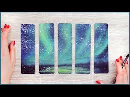 11 Diy Watercolor Bookmarks Gift Ideas How To Paint The Northern Lights Aurora In 2020 Northern Lights Watercolor Aurora Borealis Painting Watercolor Bookmarks
