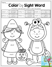 Worksheet 1st grade halloween worksheets. Color By Sight Word With 1st Grade Sight Words Children Love Coloring So This Sight Word Activity Is A Classroom Fun School Coloring Pages School Activities
