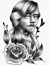 Elizabeth Comstock Black and White Tattoo" Sticker for Sale by Xyluxus