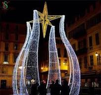 Outdoor Decorative Large LED Christmas 3D Star Arch Motif Lights