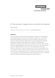 Pdf Social Work Supervision And Discrimination