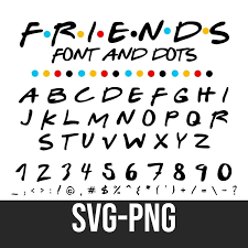 Friends font with dots svg. Friends Font Svg Png Friends Letters Numbers And Dots Etsy Friends Font Friends Tv Show Clip Art