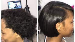 This means you will let your roots/hair grow out to a certain length, and then cut off the relaxed portion. How To Do A Silk Press On Extremely Thick Short Hair Youtube