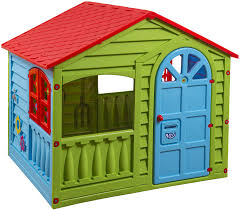 It stands 5 feet tall, and it's good for ages 3 plus, the house is made from recycled materials and you. Amazon Com Palplay Colorful Fun House Medium Green Red Blue Toys Games