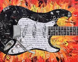 Guitar Ii Magazine Collage Art Collage Wall Paper Collage