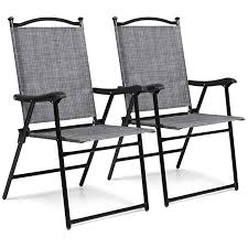 Amazon Com Best Choice Products Set Of 2 Outdoor Mesh Fabric Portable Folding Sling Back Chairs For Ba Stacking Patio Chairs Lawn Chairs Diy Garden Furniture