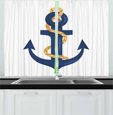 cartoon dark sky blue colored anchor