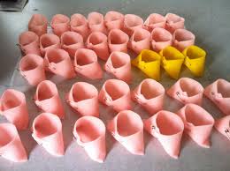 Baby Shower Diaper Nutcups Made With Felt Triangles Dipped In Melted Gulf Wax Then Shaped And Left To Cool A Baby Shower Diapers Baby Shower Baby Boy Shower