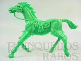 Brinquedos Raros - Cavalo de Cowboy de plástico verde Década de 1980