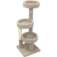 All posts are sisal wrapped. New Cat Condos 3 Tiered Carpeted Solid Wood Cat Tree Tower 50 H Petco