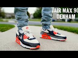 Air Max 90 Denham Unboxing On Feet Youtube