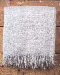 | new in box isaac mizrahi faux fur throw blanket gray and white 50x60. Foxford Gray White Mohair Throw Blanket Ireland Woven Art Beyond Llc