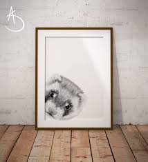 Black And White Ferret Ferret Print Printable Poster Woodland Animals Nursery Decor Black White Ferret Art Peekaboo Creatures Downloadable Art Ferret Print Downloadable Art Posters Printable Woodland Animals