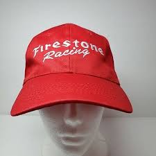 Vintage Firestone Racing Red Snapback Embroidered Hat NASCAR Formula One  Cap
