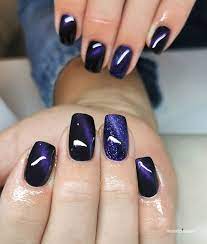Stiletto nails are a form of manicure, with the addition of false nails on the tips. 20 Gorgeous Dark Purple Nails To Inspire Your Next Mani Inspired Beauty