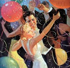 Dancing At A New Year S Eve Party Vintage Illustration Etsy Vintage Illustration New Years Eve Newyear