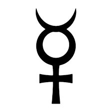 Mercury Planetary Decal Symbol For The Planet Mercury Ruler Of Gemini The Perceptive Planet Of The Mind Alchemy Symbols Mercury Symbol Alchemic Symbols