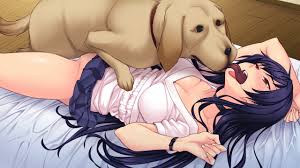 bubuzuke, hechima (hechima), shiina alice, hechima ni koi suru joshikousei  -jk×jk-, game cg, 1girl, bestiality, dog, french kiss, kiss, long  hair, sex - Image View - | Gelbooru - Anime Art &