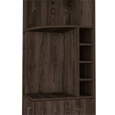 Tucked away in the corner of your sitting room, workspace or anywhere else, it gives the corner area a new look, adding zest and life to the room. Tuhome Furniture Syrah Corner Bar And Wine Cabinet In Weathered Oak Bla4445