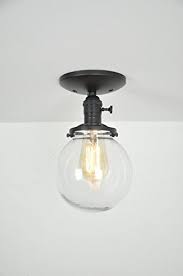 Amazon Com Globe Ceiling Light Black Light Fixture Ceiling Mounted Flush Mount Gla Light Fixtures Flush Mount Globe Ceiling Light Modern Ceiling Light