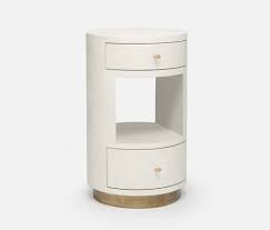 A celebration of simple forms and luxe materials, our collection is inspired by the sumptuous refinement of 1930s paris. Small Nora Faux Shagreen Round Nightstand Mecox Gardens