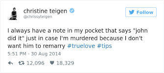 Chrissy teigen has deleted 60,000 tweets from her account following backlash from social media users. 148 Times Chrissy Teigen Was Too Funny For Twitter To Handle Bored Panda