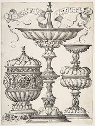 Three Vessels Hieronymus Hopfer German Ca 1500 1563 Date 16th Century Medium Etching Second S Art Watercolor Architecture Architecture Drawing
