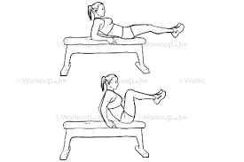 Lower body strengthening exercises may offload unwanted stressors on the knee joint by improving shock absorption through enhanced muscle strength. Learn How To Perform Seated Bench Leg Pull Ins Flat Bench Knee Ups Correctly With A Clear Illustration And Detailed Writ Leg Pulling Bench Legs Workout Guide
