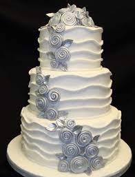 Silver Swirl Flowers And Waves Wedding Cake Strawberry Cake Decorations Cake Cake Decorating