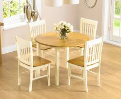 Next, select a wood finish that suits your dining area and personal taste; Genoa 100cm Drop Leaf Extending Dining Table Set With Chairs Oak And Cream 4 Chairs 379 00 Save Up To 27 Off