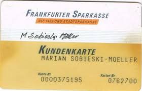 Bank Card Frankfurter Sparkasse Kundenkarte Frankfurter Sparkasse Germany Federal Republic Col De Gm 0038