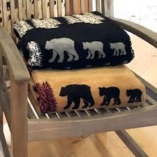 Black bear lodge high quality raschel blush queen size blanket. Black Bear Throw Blanket Denali Home Collection