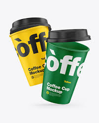 Download Paper Coffee Cup Mockup In Cup Bowl Mockups On Yellow Images Object Mockups PSD Mockup Templates