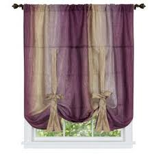 Blinds rhprimpingparleurcom decoration short curtains bedroom and rhoduatajcom decoration home depot window shades and blinds short window curtains bedroom blinds shades and jpg. Achim Aubergine Ombre Tie Up Shade Curtain 50 In W X 63 In L Omtu63ab06 The Home Depot Tie Up Shades Tie Up Curtains Panel Curtains