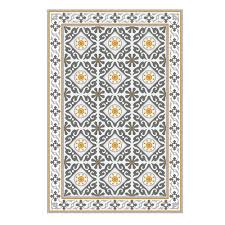 Beveled edges on all sides prevents tripping and custom cuts are available to the nearest ft up to 60' long. Yellow Gray Kitchen Mat Pvc Vinyl Mat Tiles Pattern Decorative Linoleum Rug 214 Free Shipping Vanill Co