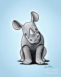 Baby Rhino By Kim Niles Rhino Art Baby Rhino Rhino Illustration
