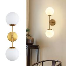 Look to the beautiful brass finishes found in collections from hudson valley lighting or visual comfort. Modern Glass Ball Wall Light Mid Century Wall Lamp Magic Bean Globe Wall Sconces For Restaurant Living Room Bedside Stairs Bathroom Mirror Buy Online In Aruba At Aruba Desertcart Com Productid 181118621