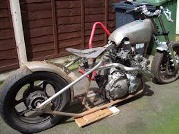 My Bobber Build Yam Diversion 600 Engine Kwaka Gpz Forks And Wheels Home Made Frame Brackets And Seat Pan Bobber Cool Bikes Bike