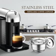 Coffee machine capsule nespresso vertuo capsules compatible with vertuoline. Stainless Steel Coffee Capsules Vertuoline Pod Filters Cup 230ml Brewing Volume Reusable Refillable Coffee Capsule Coffer Set For Nespresso Vertuoline Gca1 Delonghi Env135 2019 New Arrival Walmart Com Walmart Com