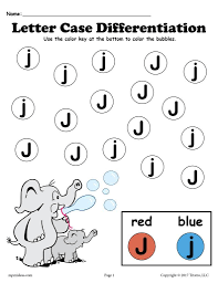 Letter J Do A Dot Printables For Letter Case Differentiation Practice Letter Case Do A Dot Lettering