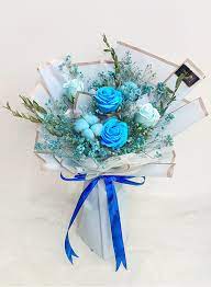 Beautiful bouquet with freesias, white tulips, lisianthus and roses. Sf18 Soap Rose Bouquet Same Day Flower Delivery To Malaysia Only Love Florist Gifts