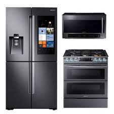 Samsung Black Stainless Steel 3 Piece Kitchen Appliance Package Kitchen Appliance Packages Kitchen Appliances Outdoor Kitchen Appliances