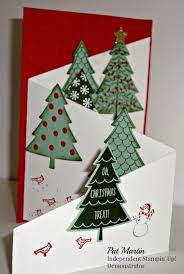 Christmas Is My Favorite Time Of Year Here Is My Card Of Many Trees Hope You Like It Diy Christmas Cards Christmas Cards Handmade Christmas Tree Cards