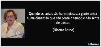 Quer saber tudo sobre a nicette bruno? Quando As Coisas Sao Harmoniosas A Gente Entra Numa Dimensao