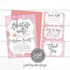 Adventure Awaits Girl Baby Shower Invite Kit Sweet Providence Designs
