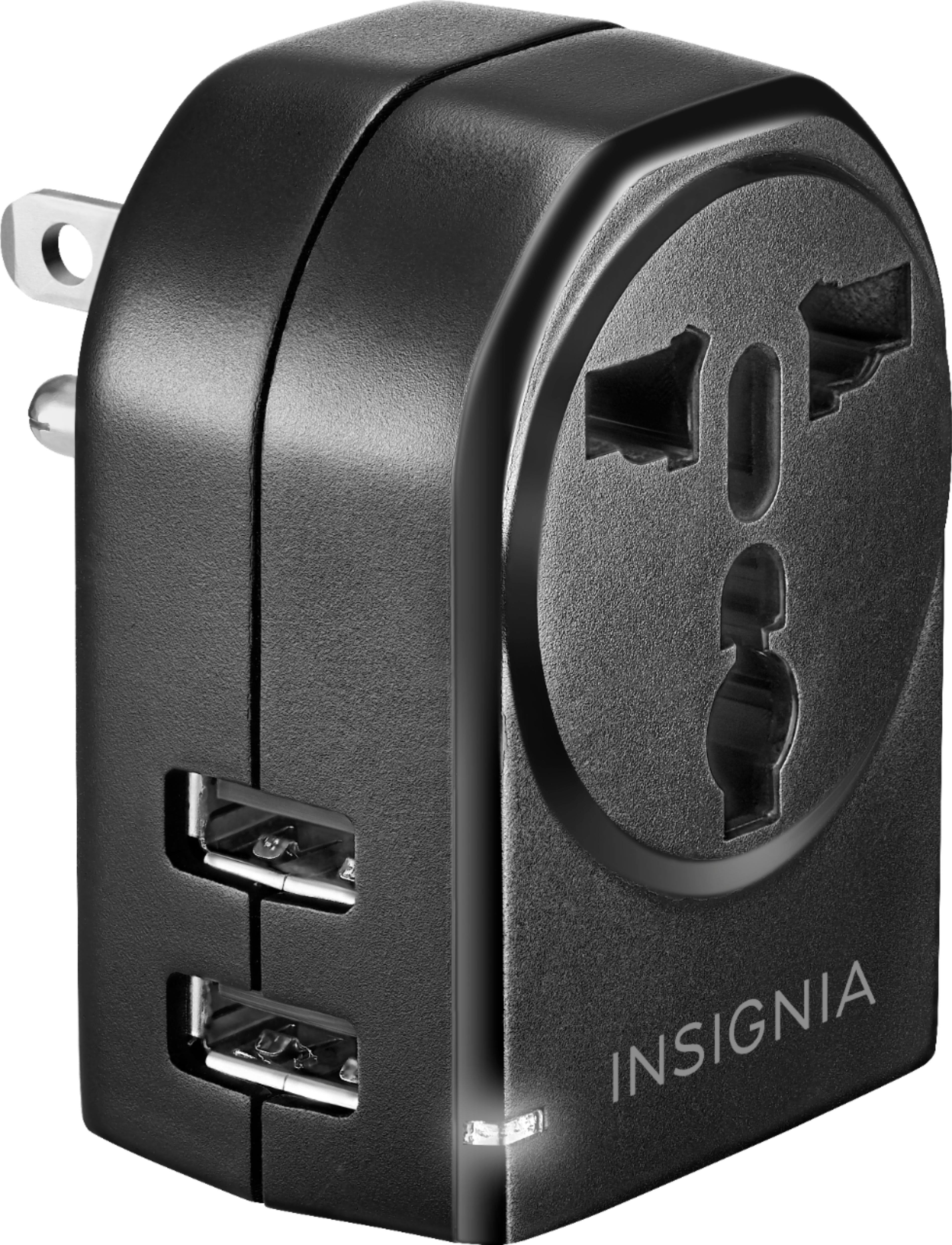 Insignia Grounded travel adapter with 2 USB Ports