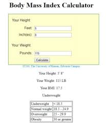 Solved Body Mass Index Bmi Calculator Bmi Is A Measure Chegg Com