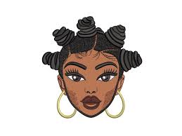 Machine Embroidery Design, Cute Girl, Natural Hair, Woman