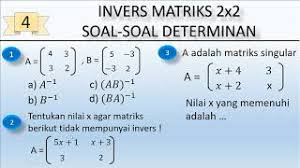 Invers matriks ordo 2x2 suatu matriks persegi memiliki invers, dimana invers matriks adalah kebalikan dari matriks tersebut. Invers Matriks 2x2 Determinan Matriks Singular Youtube