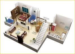 Duplex Home Plan For First Floor In 3d Version Which Consists Of A Master Bedroom A K Small House Design Plans House Plans With Pictures Small House Plans Free